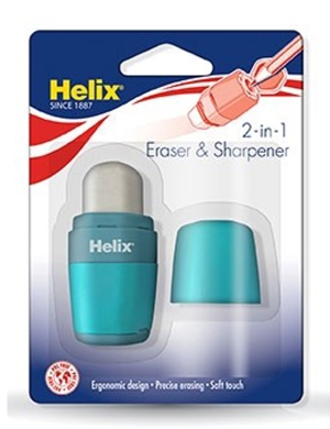 Helix 1 Hole Duo Sharpener & Eraser - Turquoise